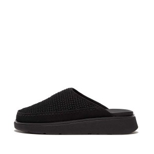 Black FitFlop Gen-Ff E01 Crochet Women's Mules | 307XBZLFC