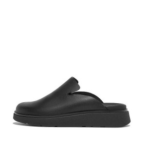 Black FitFlop Gen-Ff Leather Women's Mules | 823UIOXBP