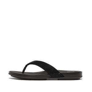 Black FitFlop Gracie Crystal Women's Flip Flops | 124SPTYUF