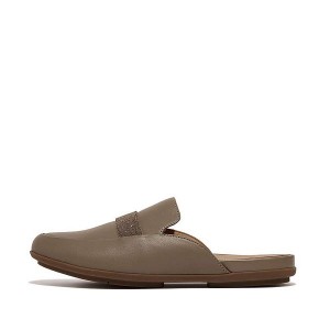 Grey FitFlop Gracie Opul Trim Leather Women's Mules | 483GCUKFN