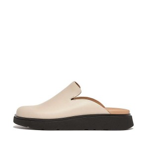 Grey / Beige FitFlop Gen-Ff Leather Women's Mules | 801QMYAGH