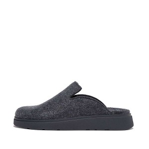 Navy FitFlop Gen-Ff E01 Felt Men's Mules | 291RWVLKT