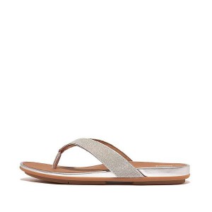 Silver FitFlop Gracie Shimmerlux Women's Flip Flops | 516GFVSJY