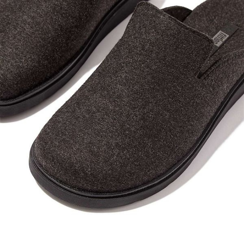 Black FitFlop Gen-Ff E01 Felt Men's Mules | 235NUSWMD