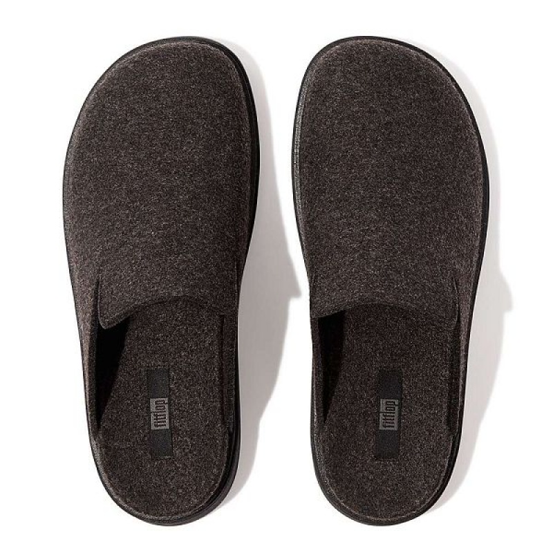 Black FitFlop Gen-Ff E01 Felt Men's Mules | 235NUSWMD