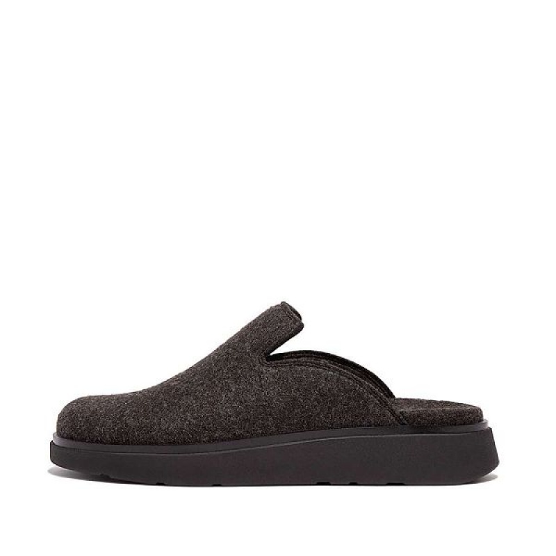 Black FitFlop Gen-Ff E01 Felt Women\'s Mules | 913UBJRIZ