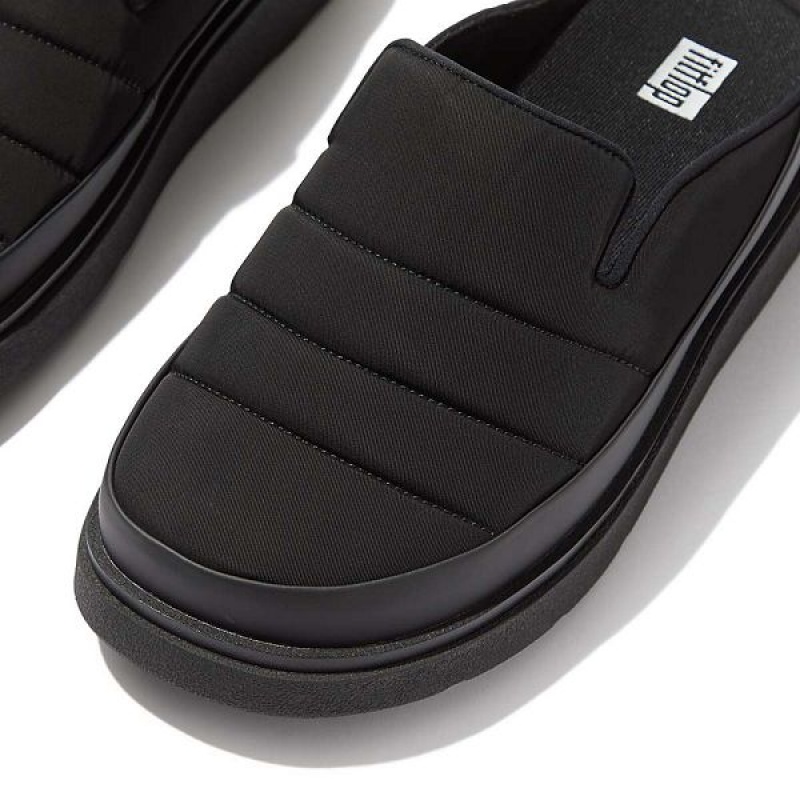 Black FitFlop Gen-Ff Water Resistant Fabric Leather Women's Mules | 310RGANLD