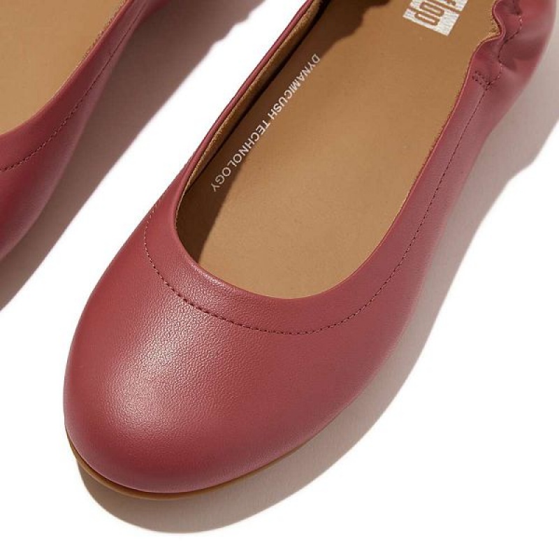 Red FitFlop Allegro Soft Leather Ballet Pumps Women's Ballet Flats | 804SLEUTD