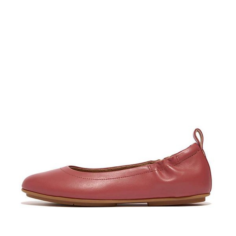 Red FitFlop Allegro Soft Leather Ballet Pumps Women\'s Ballet Flats | 804SLEUTD